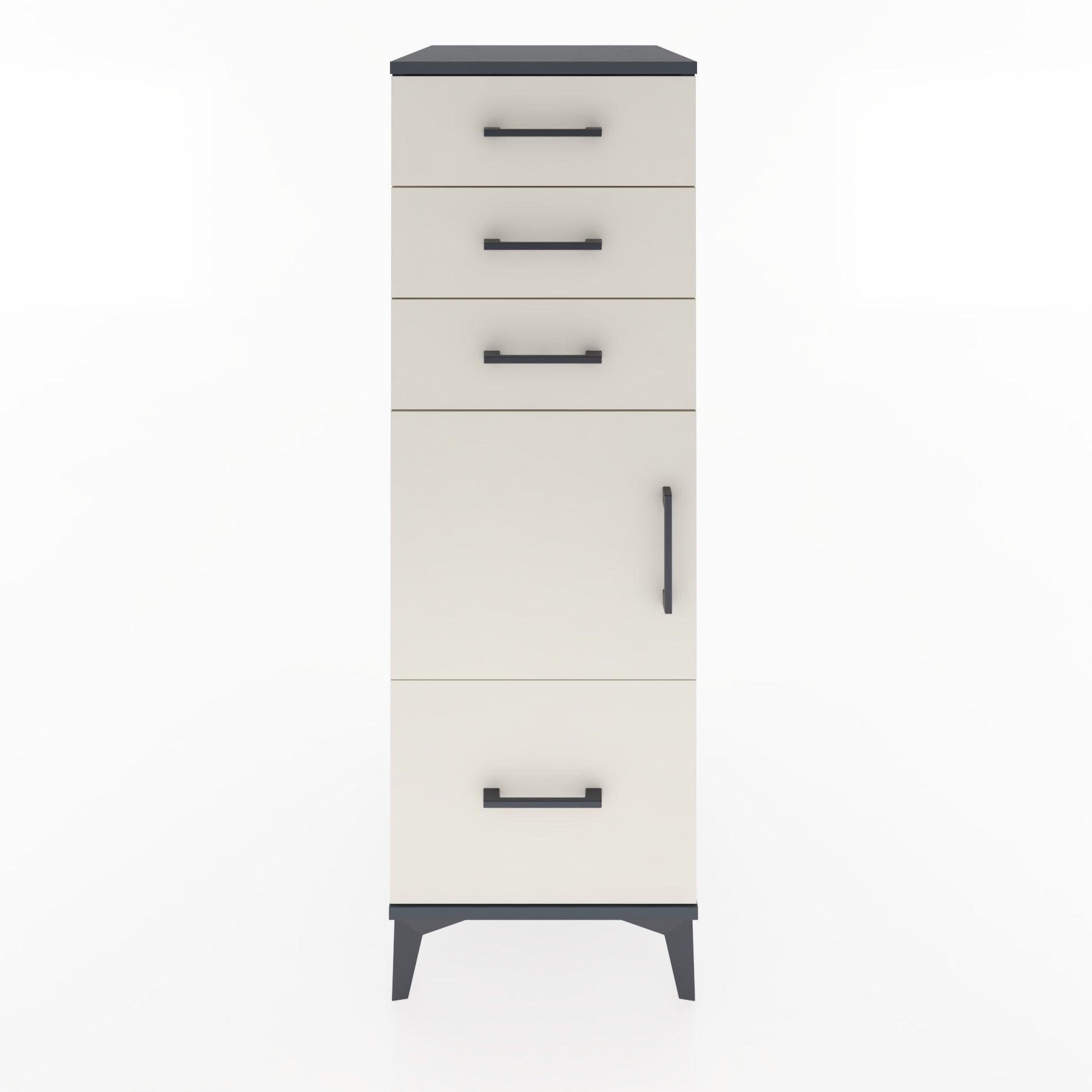 Woodntry Modular Cabinet Anthracite 44x59x122 cm with Doors and Drawers KC10-2