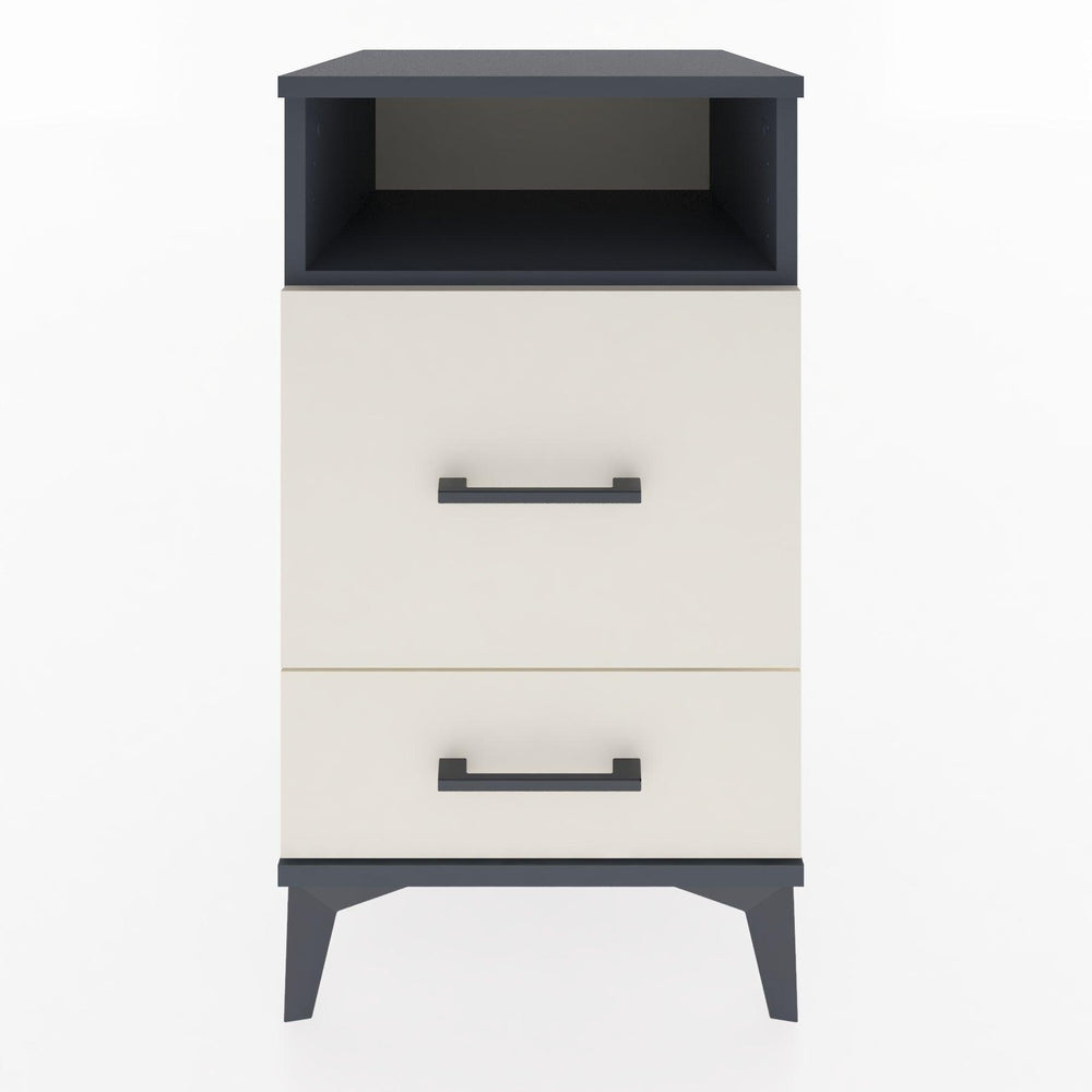 Woodntry Modular Nightstand Anthracite 44x44x68 cm with Drawers and Shelves CR10-2