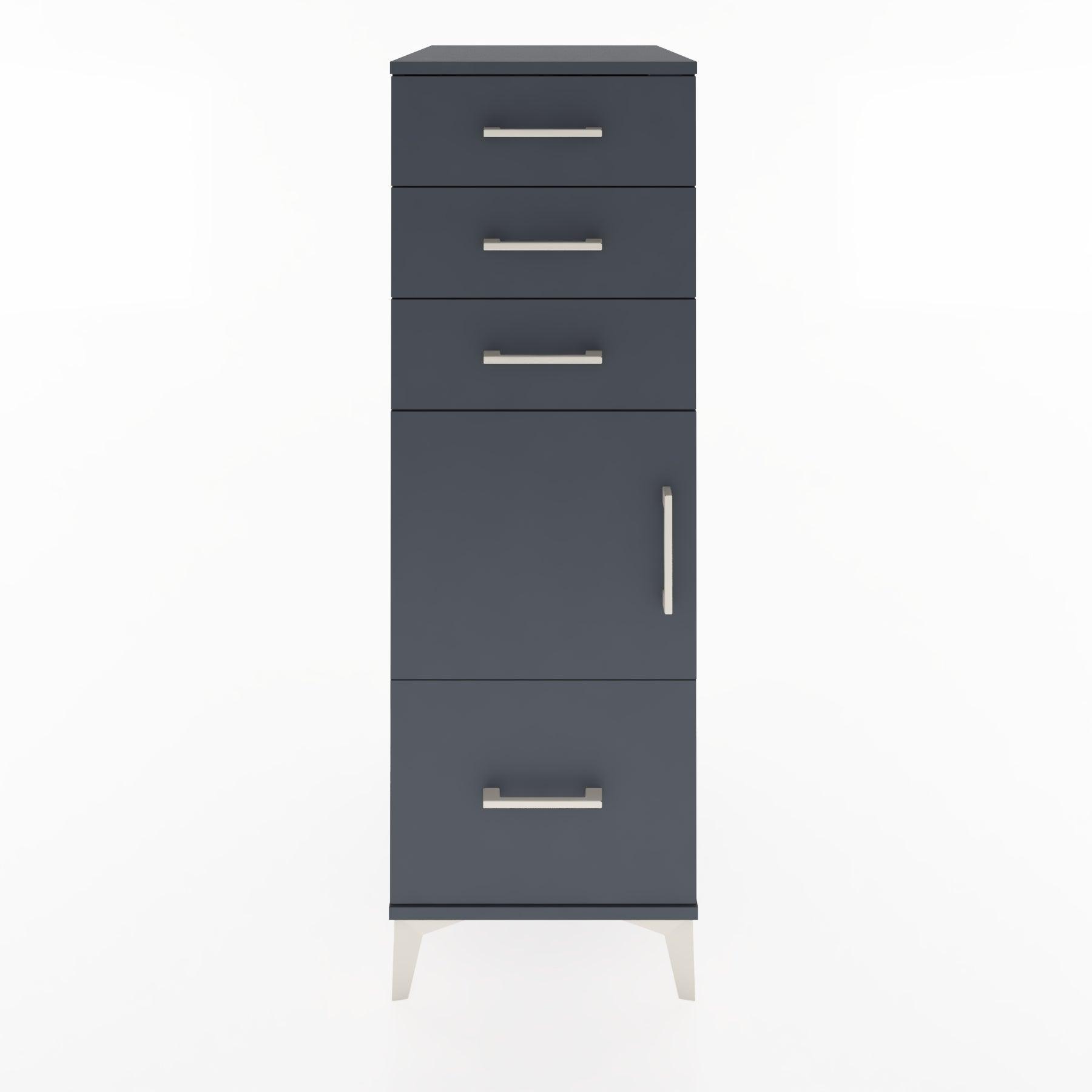 Woodntry Modular Cabinet Anthracite 44x30x122 cm with Doors and Drawers KC10-2