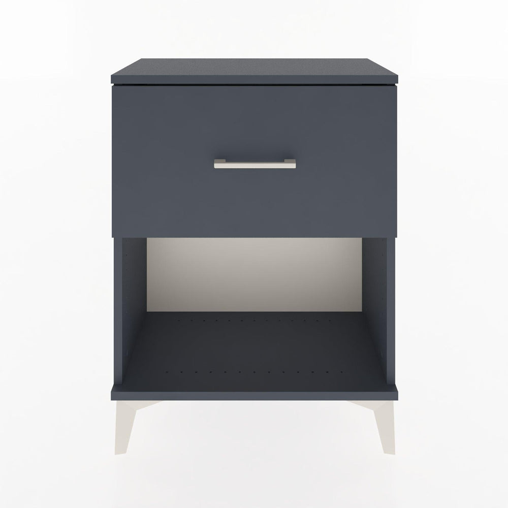 Woodntry Modular Nightstand Anthracite 60x30x68 cm with Drawer and Shelf CR10-2