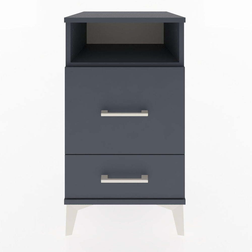 Woodntry Modular Nightstand Anthracite 44x44x68 cm with Drawers and Shelves CR10-2