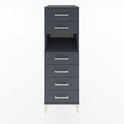 Woodntry Modüler Dolap Antrasit 44x59x122 cm Çekmeceli ve Raflı CR60-2