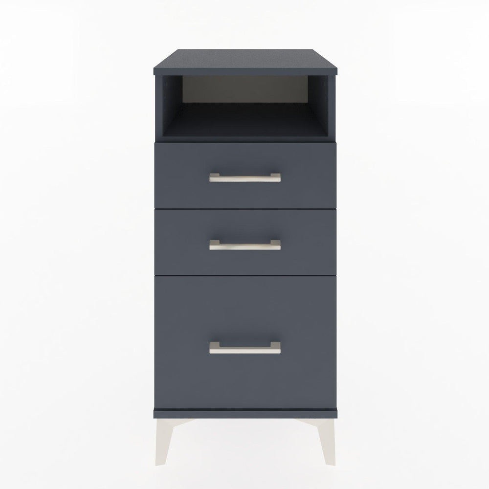 Woodntry Modular Nightstand Anthracite 44x44x84 cm with Drawers and Shelves CR10-2