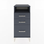 Woodntry Modular Nightstand Anthracite 44x44x84 cm with Drawers and Shelves CR10-2