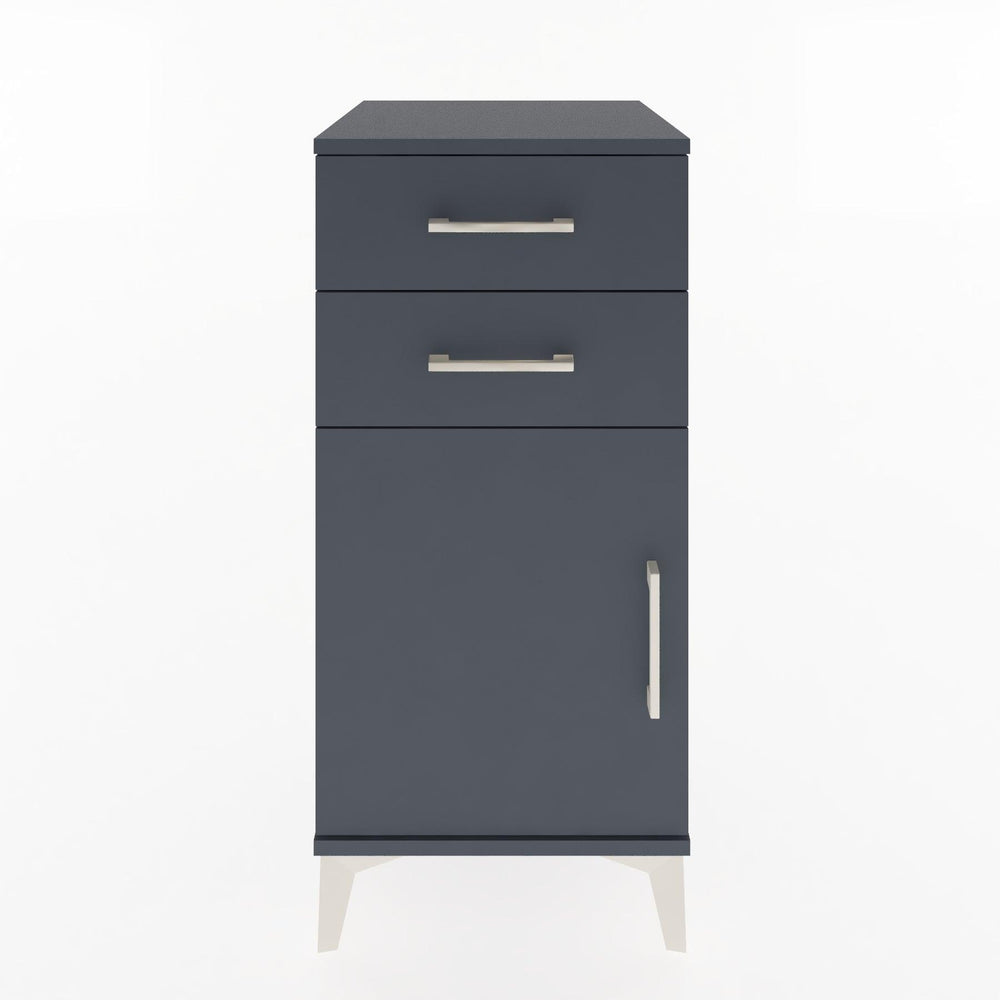 Woodntry Modular Nightstand Anthracite 44x44x84 cm with Cover and Drawer KC32-2