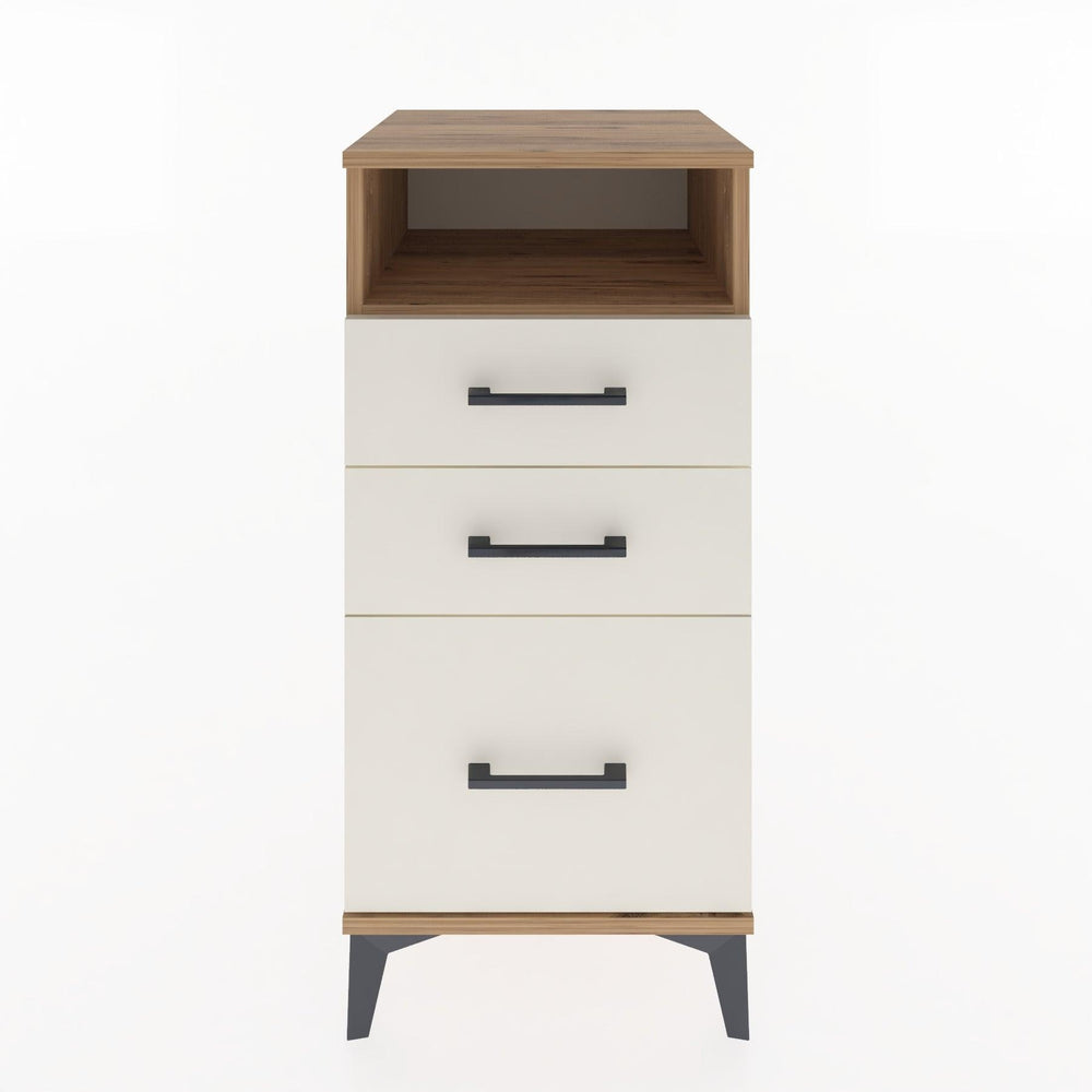 Woodntry Modular Nightstand Pine 44x44x84 cm with Drawers and Shelves CR10-3