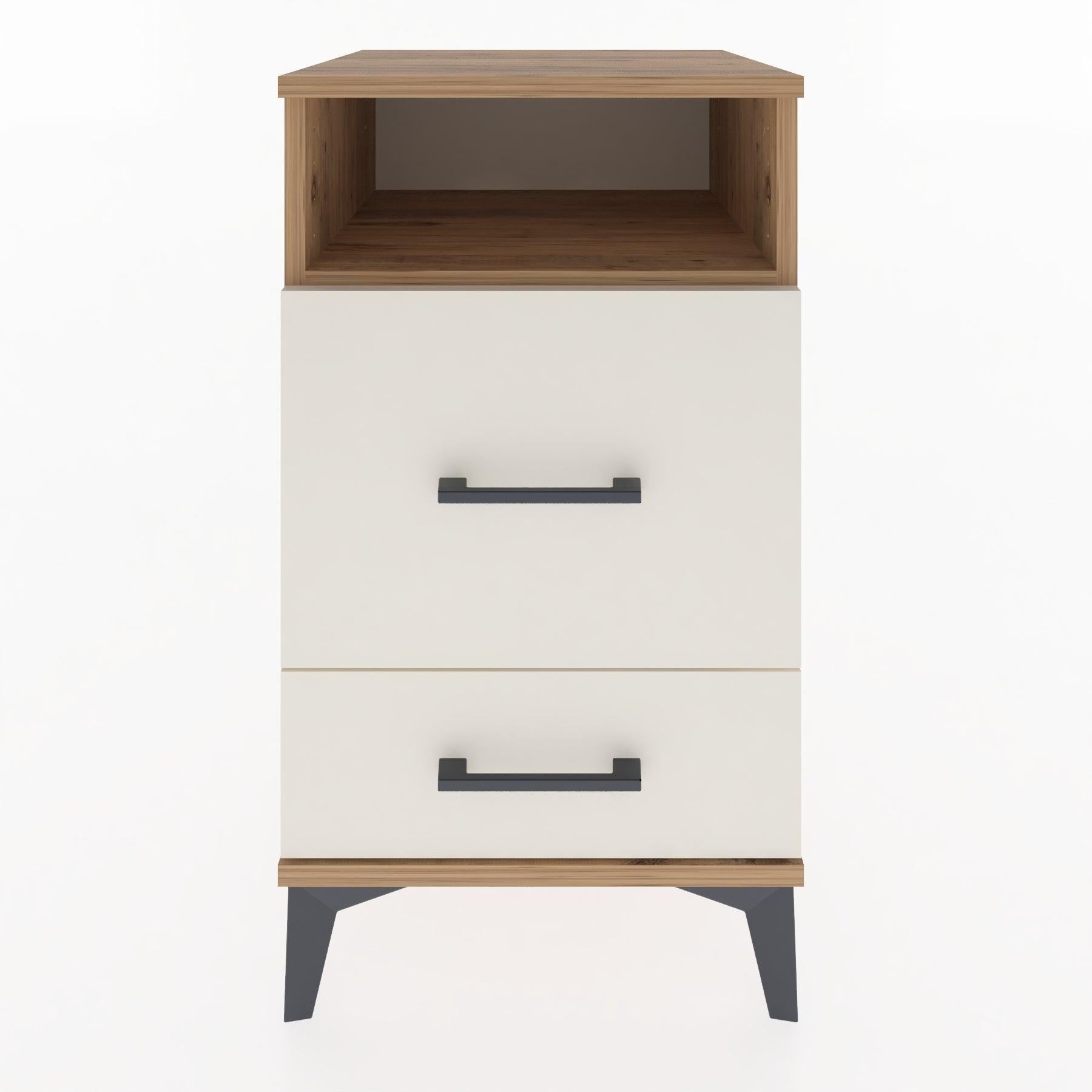Woodntry Modular Nightstand Pine 44x44x68 cm with Drawers and Shelves CR10-3