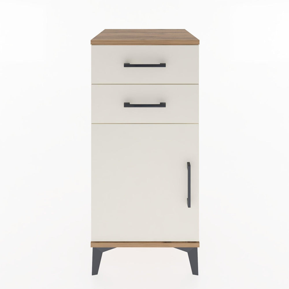 Woodntry Modular Nightstand Pine 44x44x84 cm with Cover and Drawer KC32-3