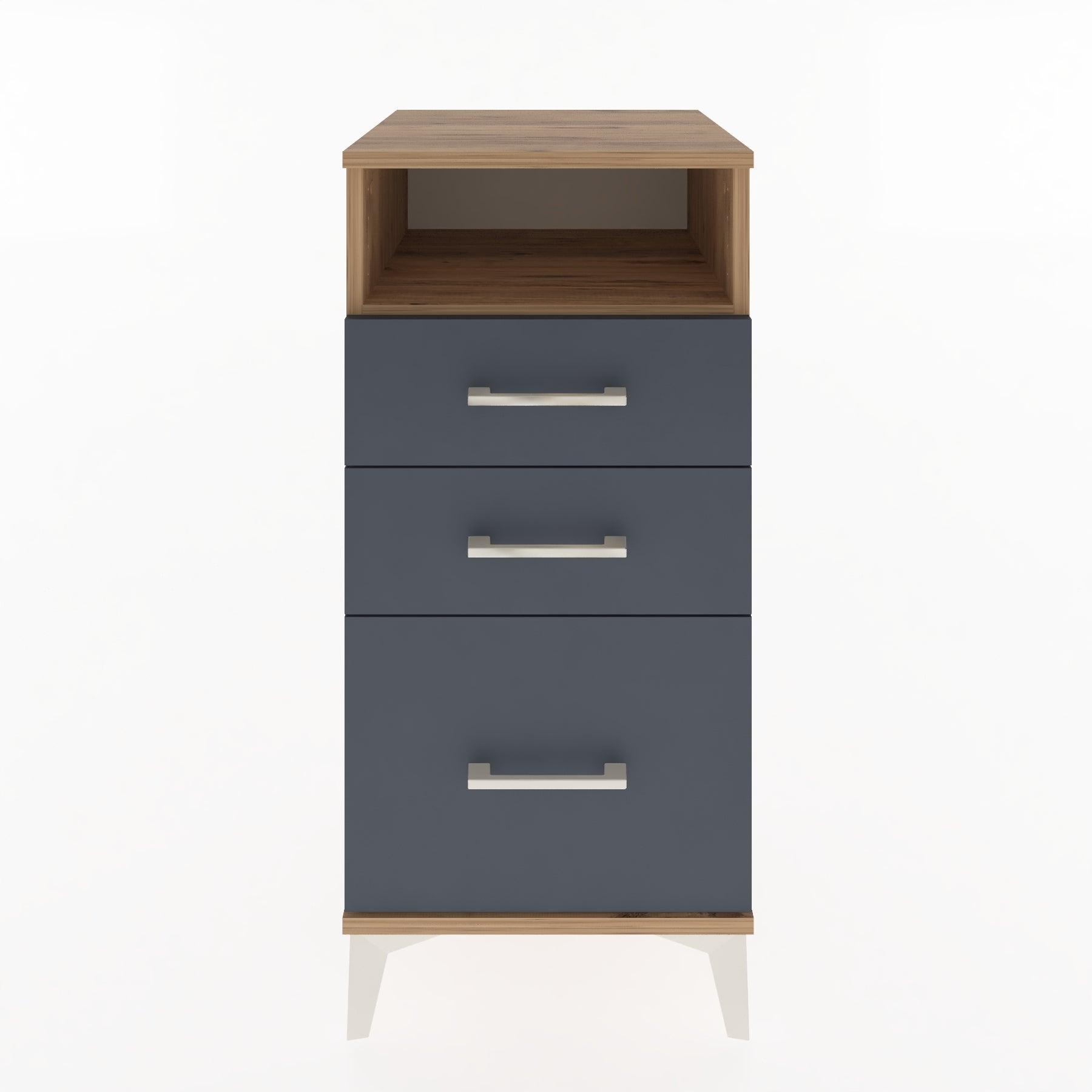 Woodntry Modular Nightstand Pine 44x44x84 cm with Drawers and Shelves CR10-3