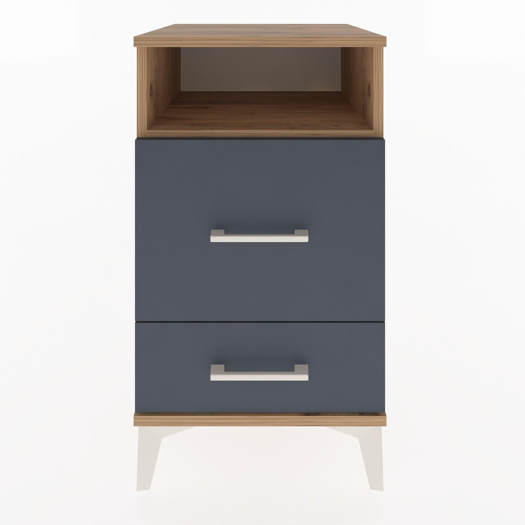 Woodntry Modular Nightstand Pine 44x44x68 cm with Drawers and Shelves CR10-3