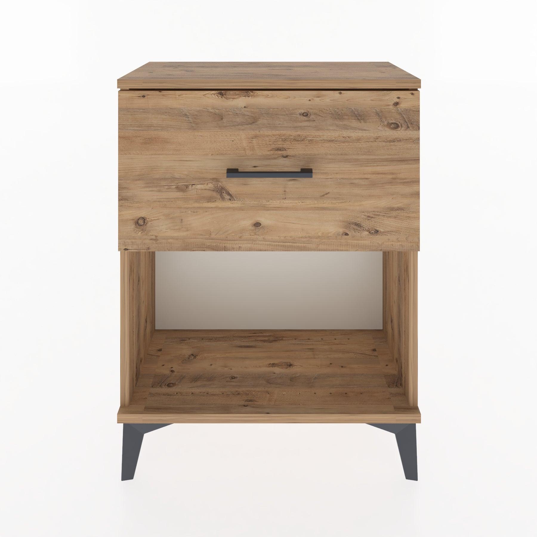 Woodntry Modular Nightstand Pine 60x30x68 cm with Drawers and Shelves CR10-3