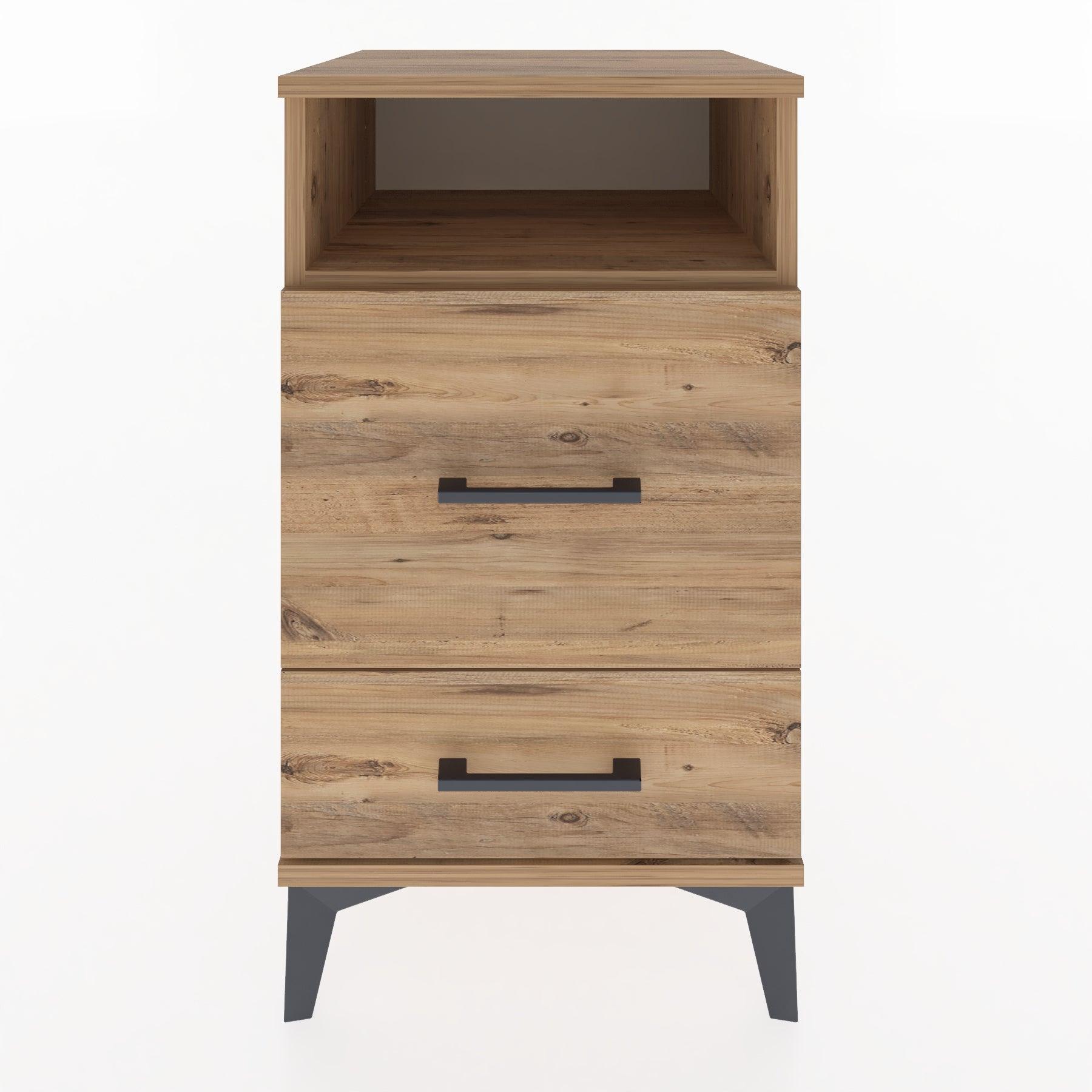 Woodntry Modular Nightstand Pine 44x44x68 cm with Drawers and Shelves CR10-3
