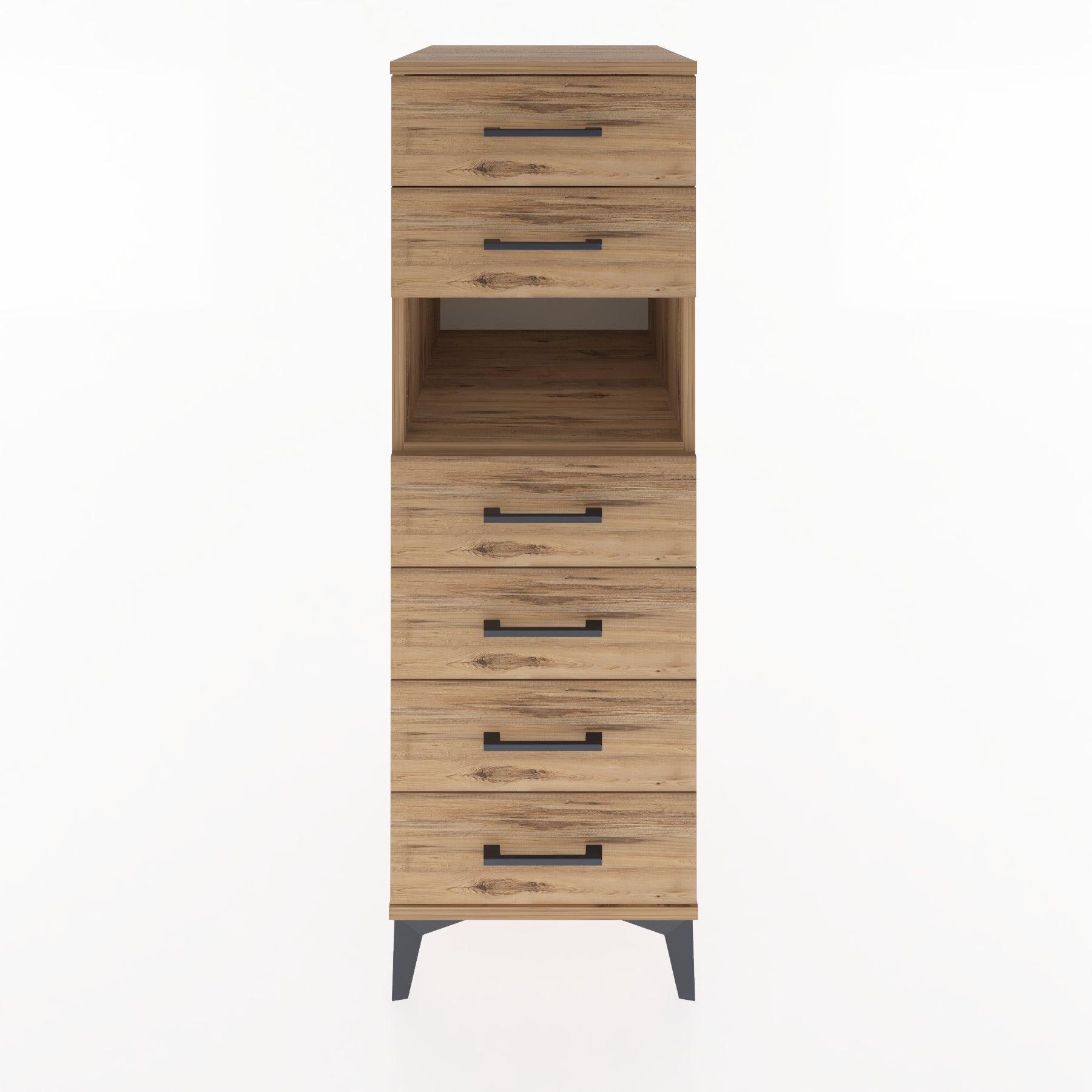 Woodntry Modular Cabinet Pine 44x30x122 cm with Drawers and Shelves CR60-3