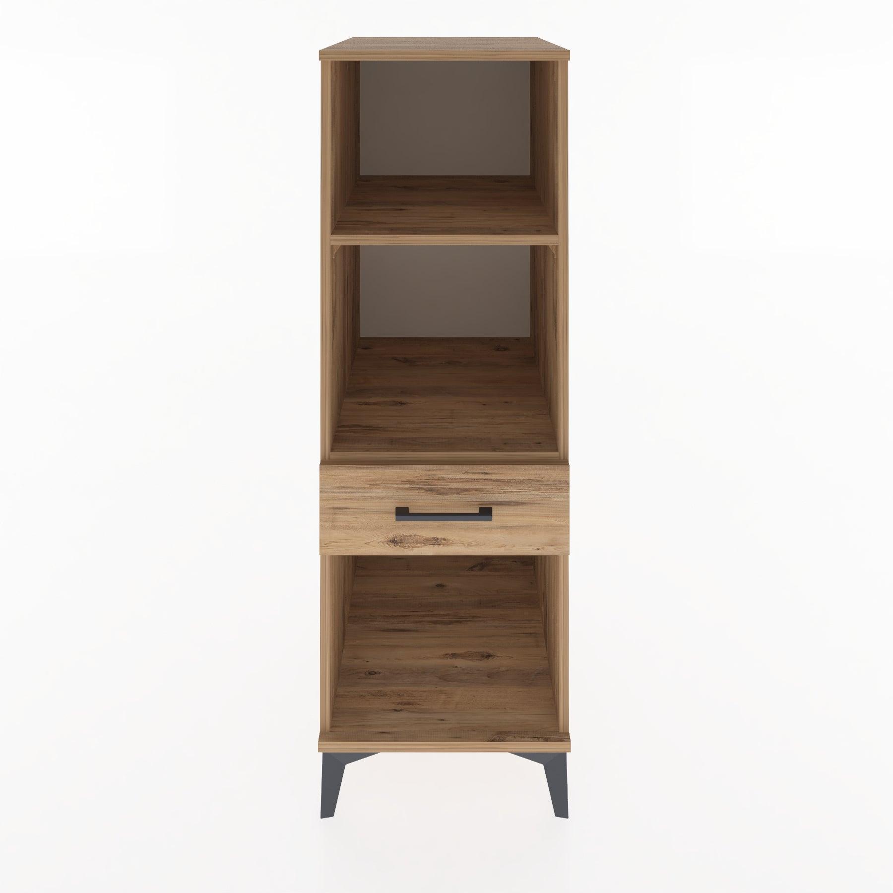 Woodntry Modüler Dolap Çam 44x30x122 cm Çekmeceli ve Raflı CR110-3