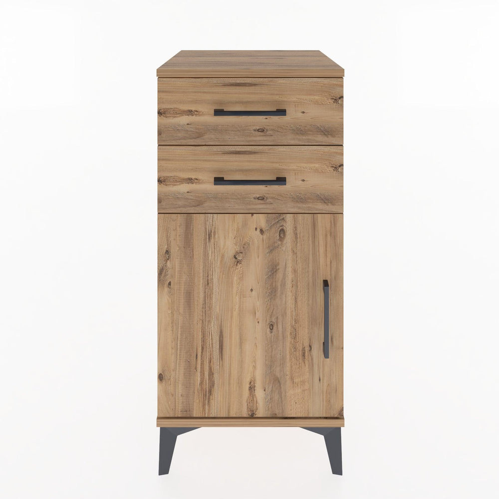 Woodntry Modular Nightstand Pine 44x44x84 cm with Cover and Drawer KC32-3
