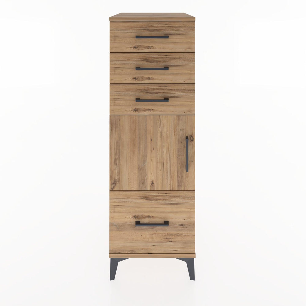 Woodntry Modular Cabinet Pine 44x30x122 cm with Doors and Drawers KC10-3