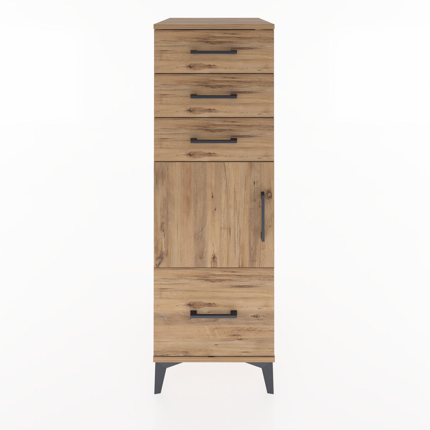Woodntry Modular Cabinet Pine 44x30x122 cm with Doors and Drawers KC10-3