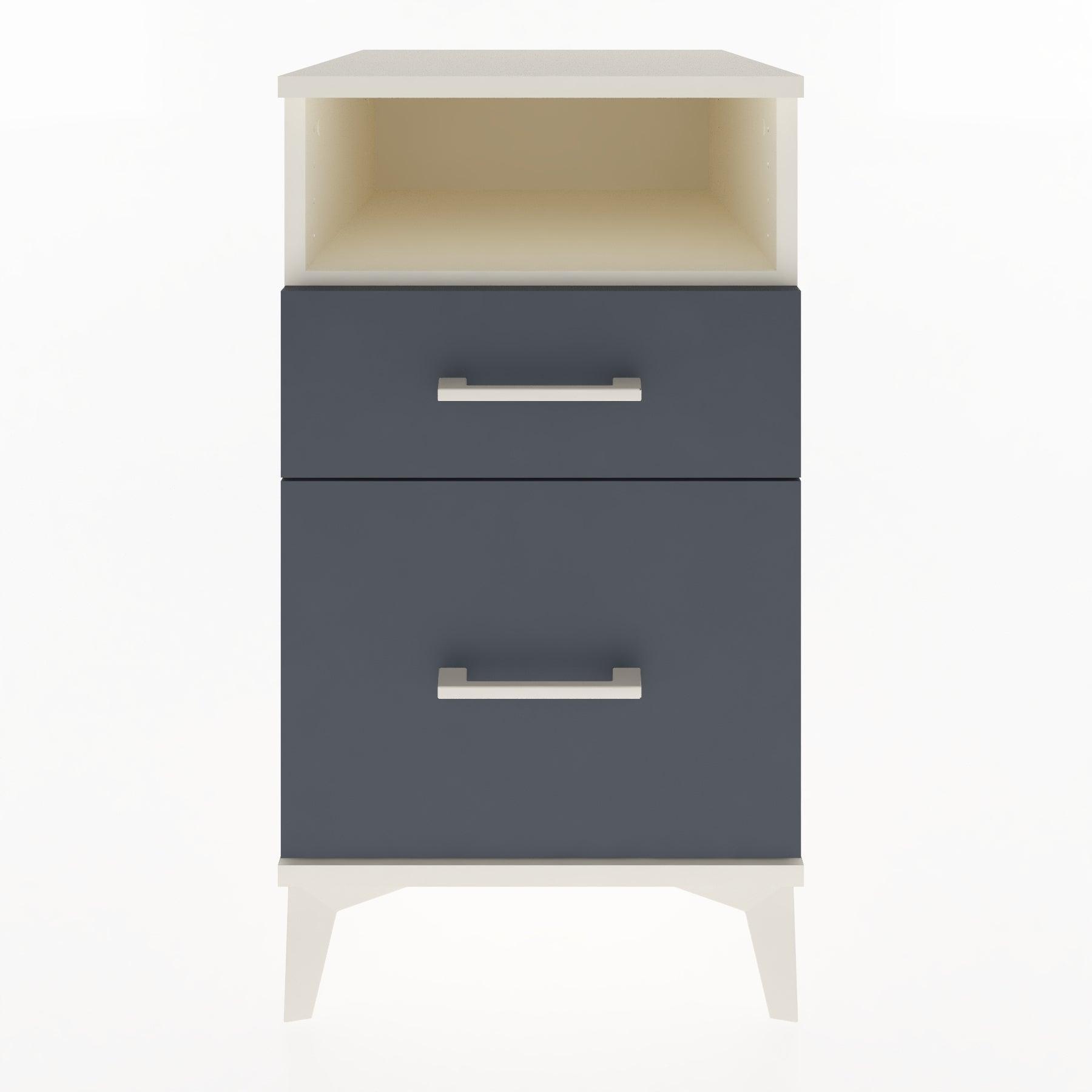 Woodntry Modular Nightstand Moonstone 44x44x68 cm with Drawer and Shelf CR11-1