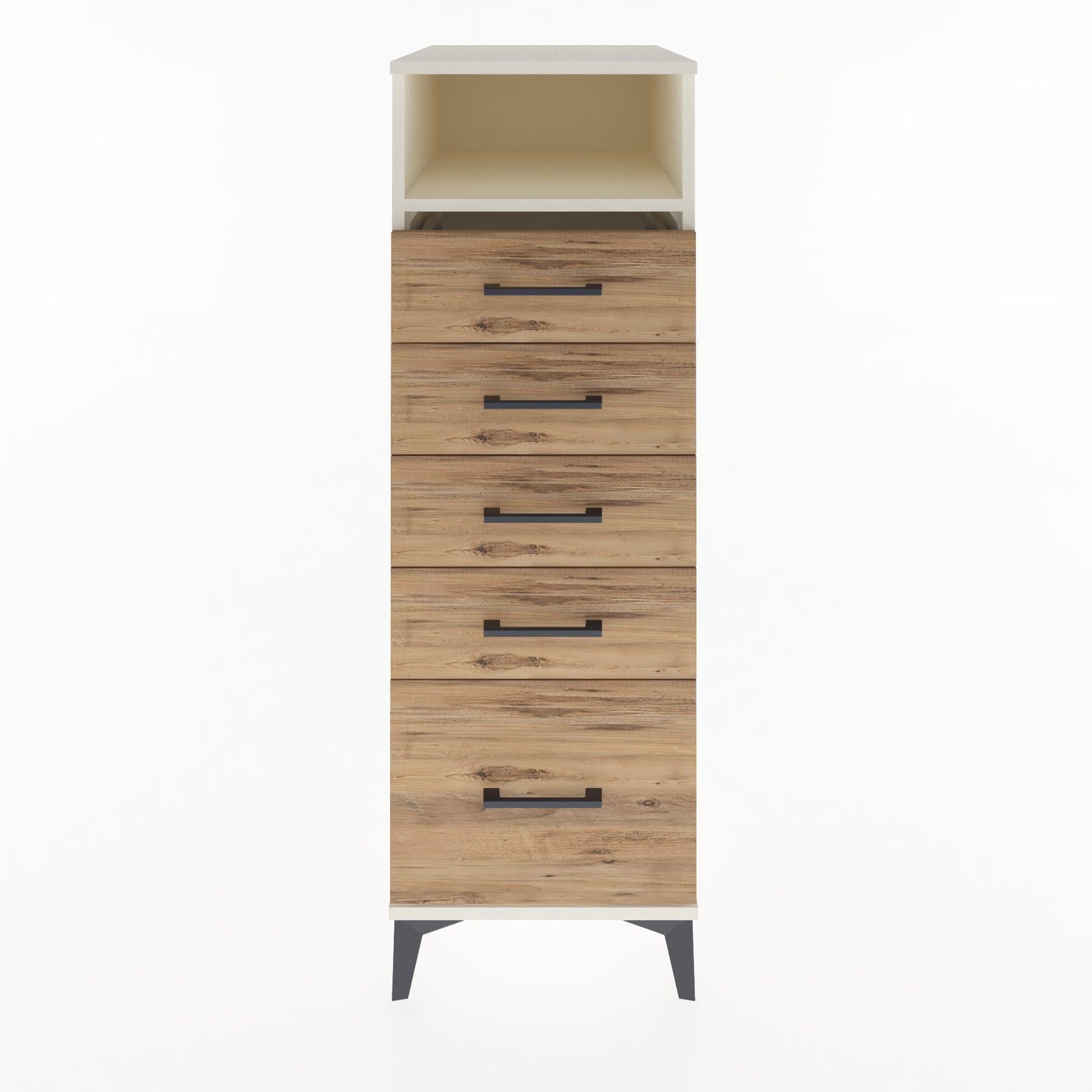 Woodntry Modular Cabinet Moonstone 44x30x122 cm with Drawers and Shelves CR11-1