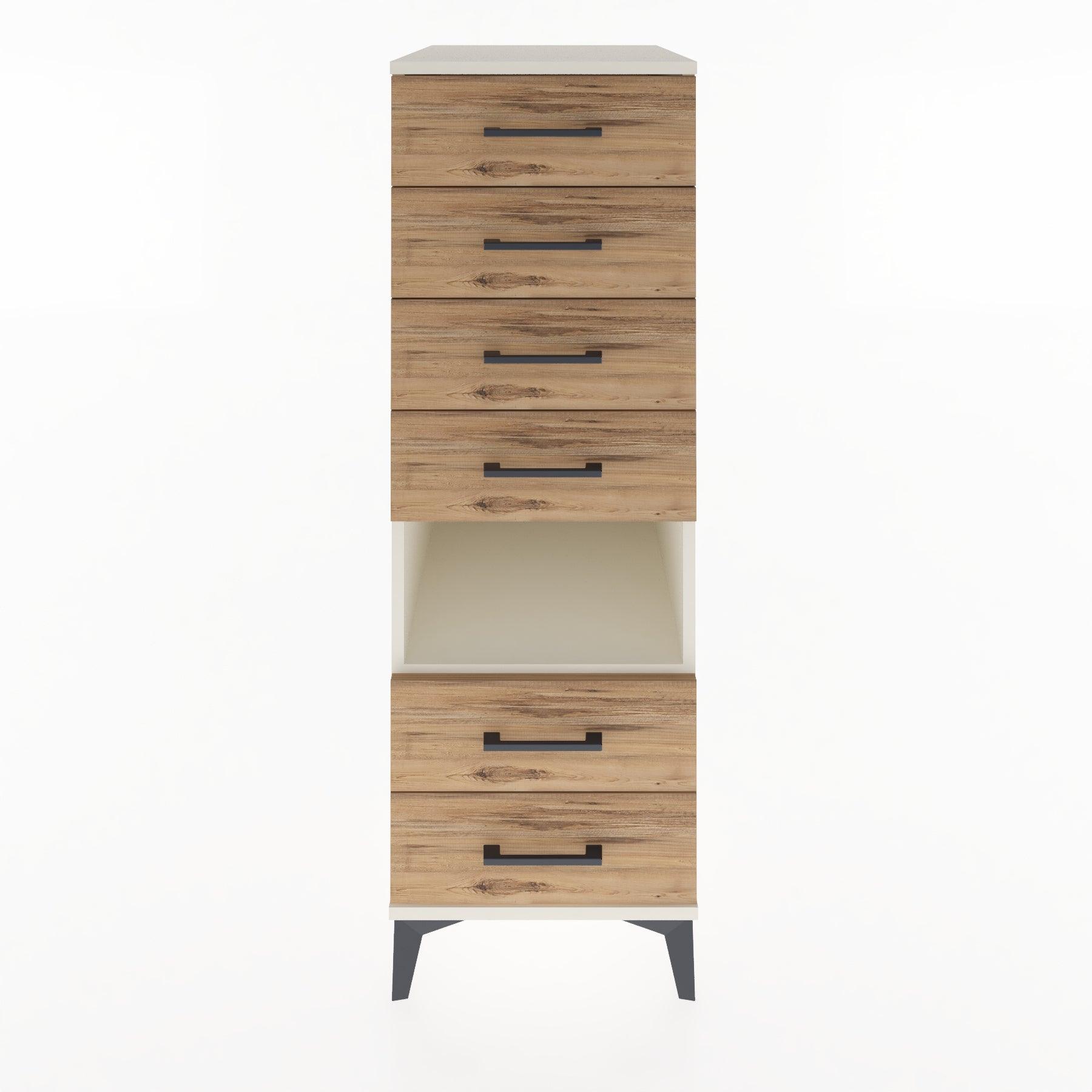 Woodntry Modular Cabinet Moonstone 44x30x122 cm with Drawers and Shelves CR61-1