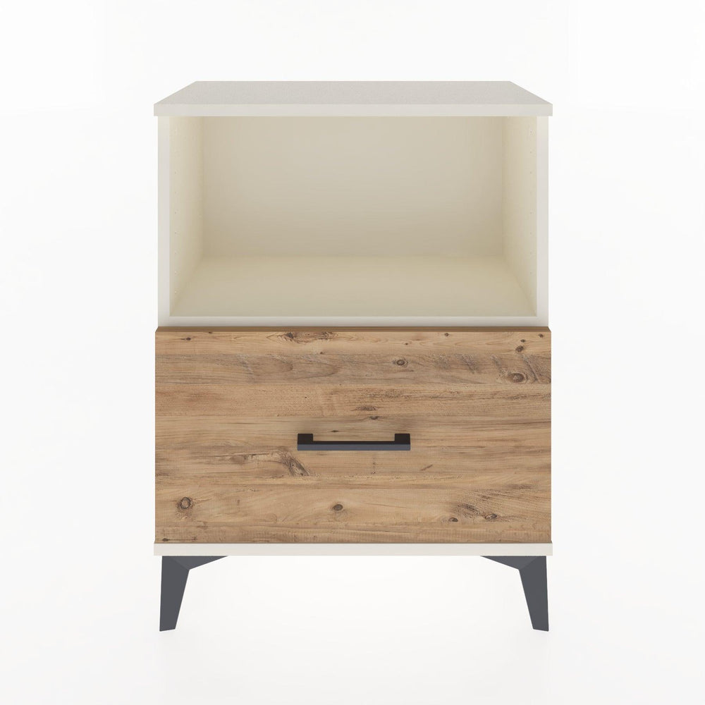 Woodntry Modular Nightstand Moonstone 60x30x68 cm with Drawer and Shelf CR11-1