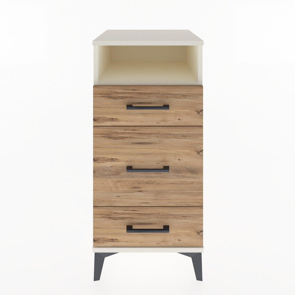 Woodntry Modular Nightstand Moonstone 44x44x84 cm with Drawer and Shelf CR11-1