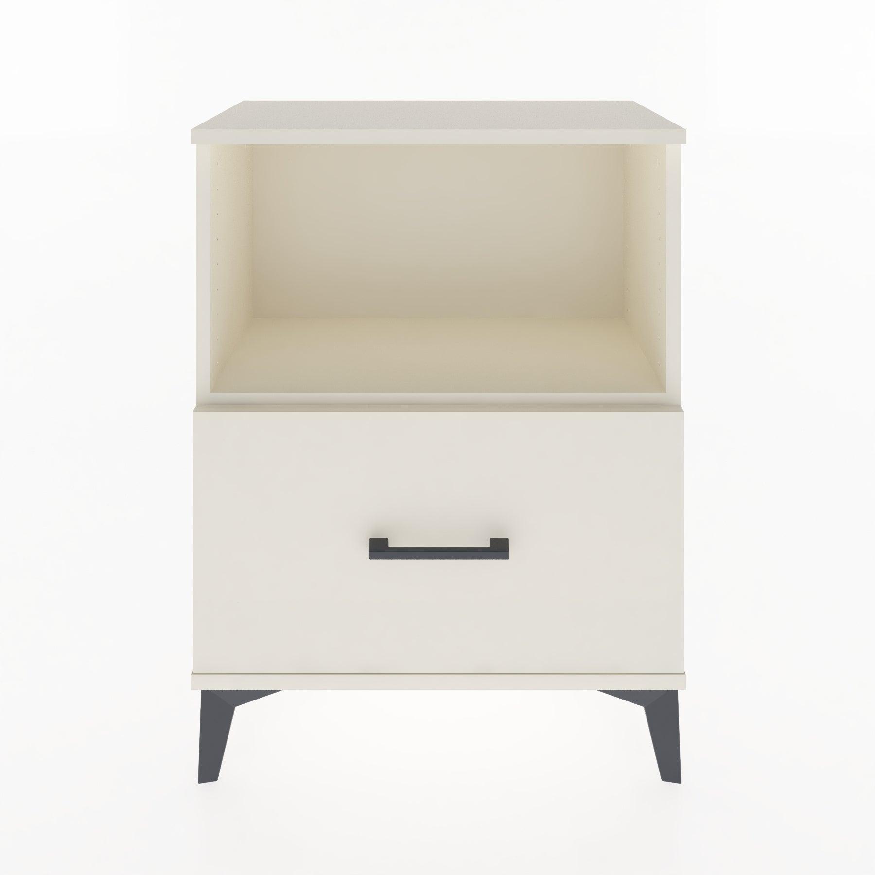 Woodntry Modular Nightstand Moonstone 60x30x68 cm with Drawer and Shelf CR11-1
