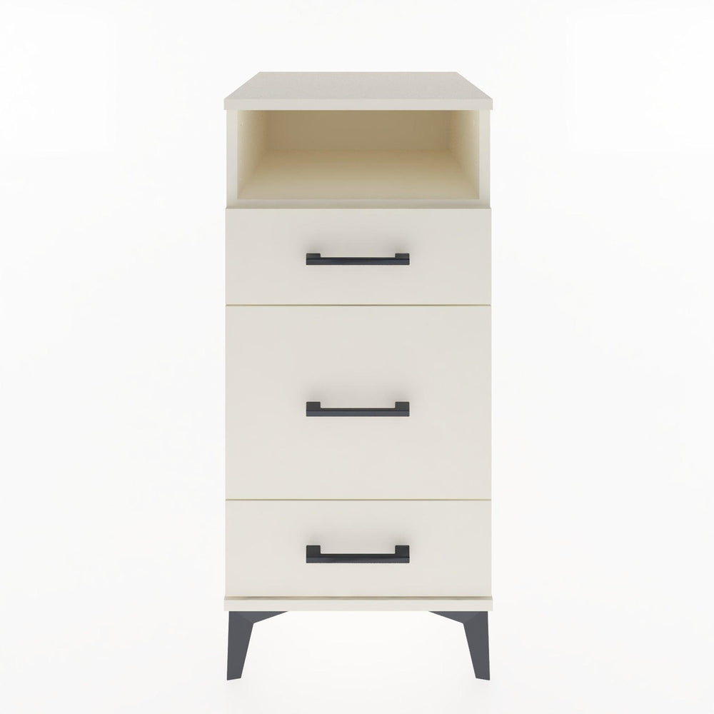 Woodntry Modular Nightstand Moonstone 44x44x84 cm with Drawer and Shelf CR11-1