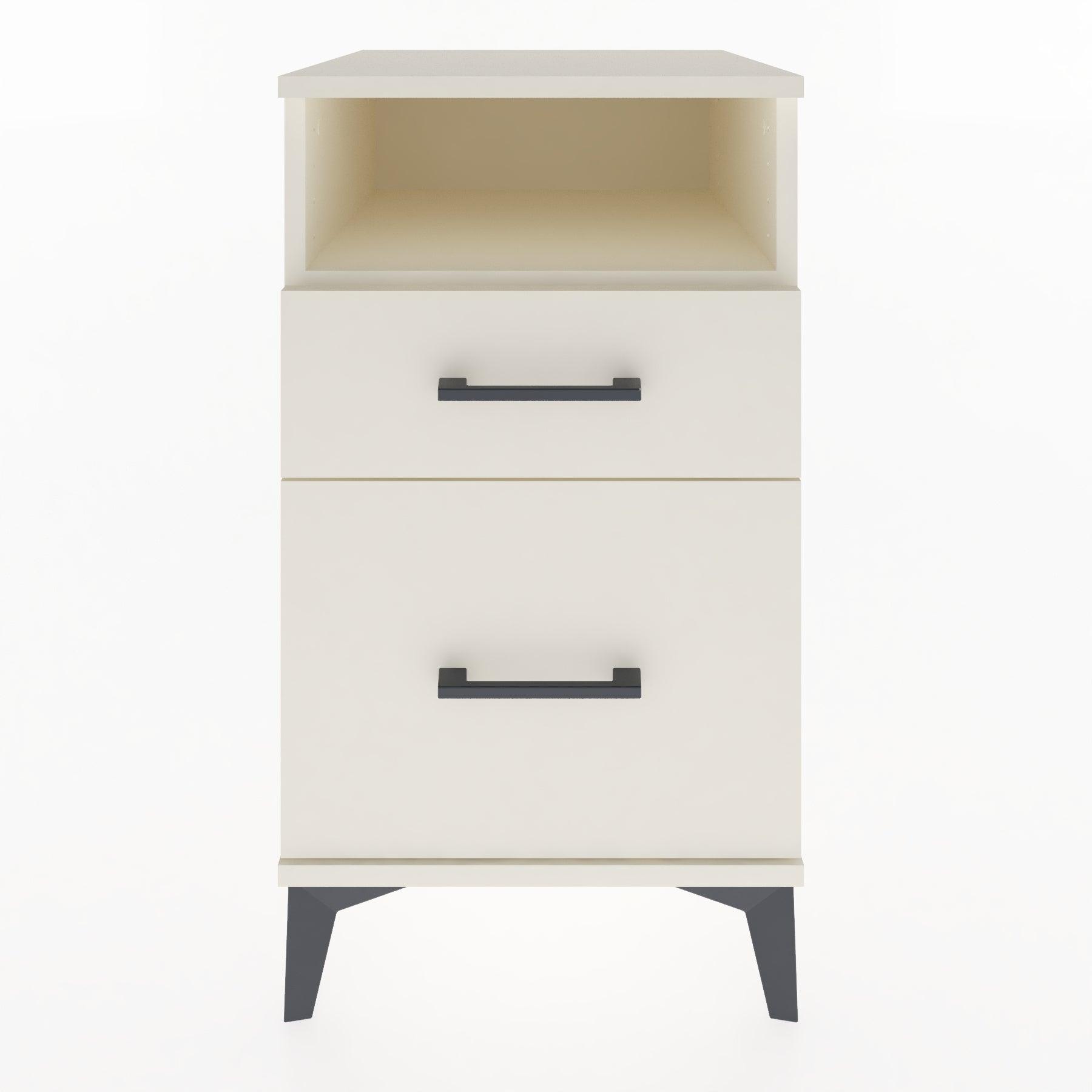 Woodntry Modular Nightstand Moonstone 44x44x68 cm with Drawer and Shelf CR11-1