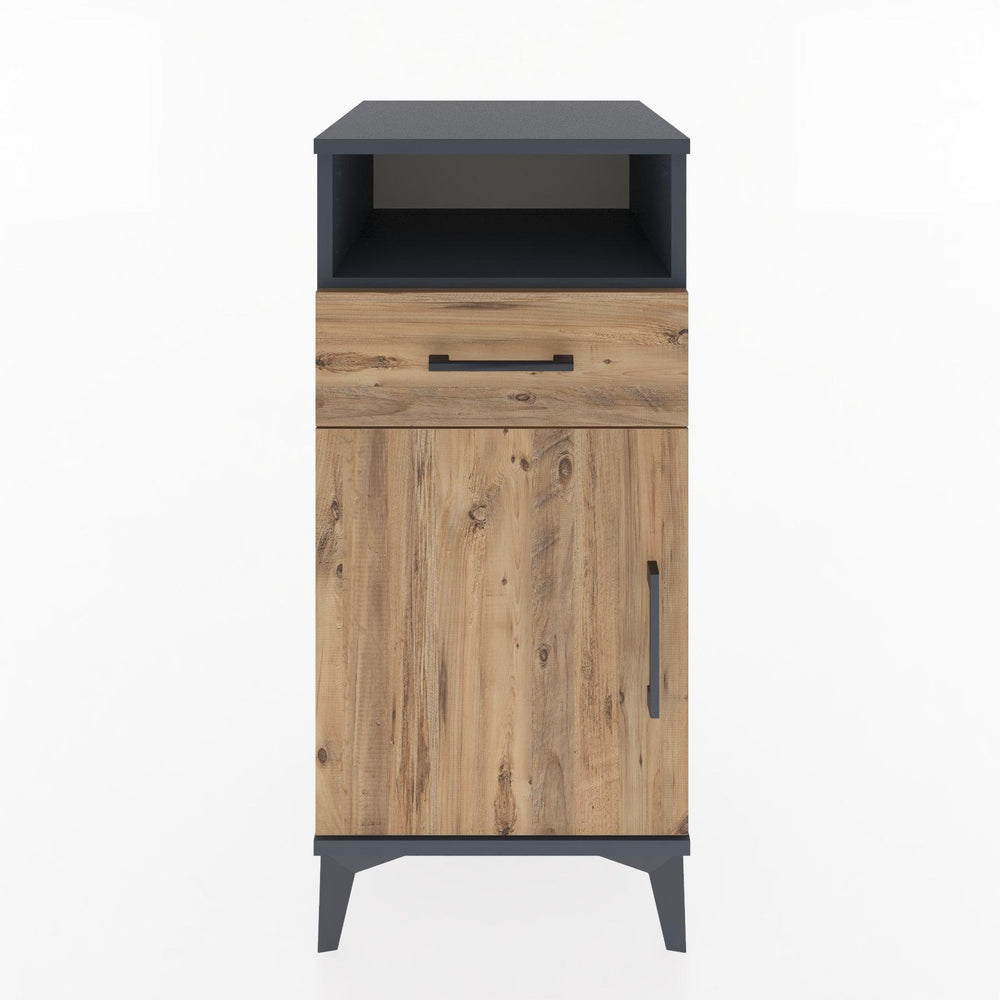 Woodntry Modüler Komodin Antrasit 44x44x84 cm Fonksiyonel F33-2