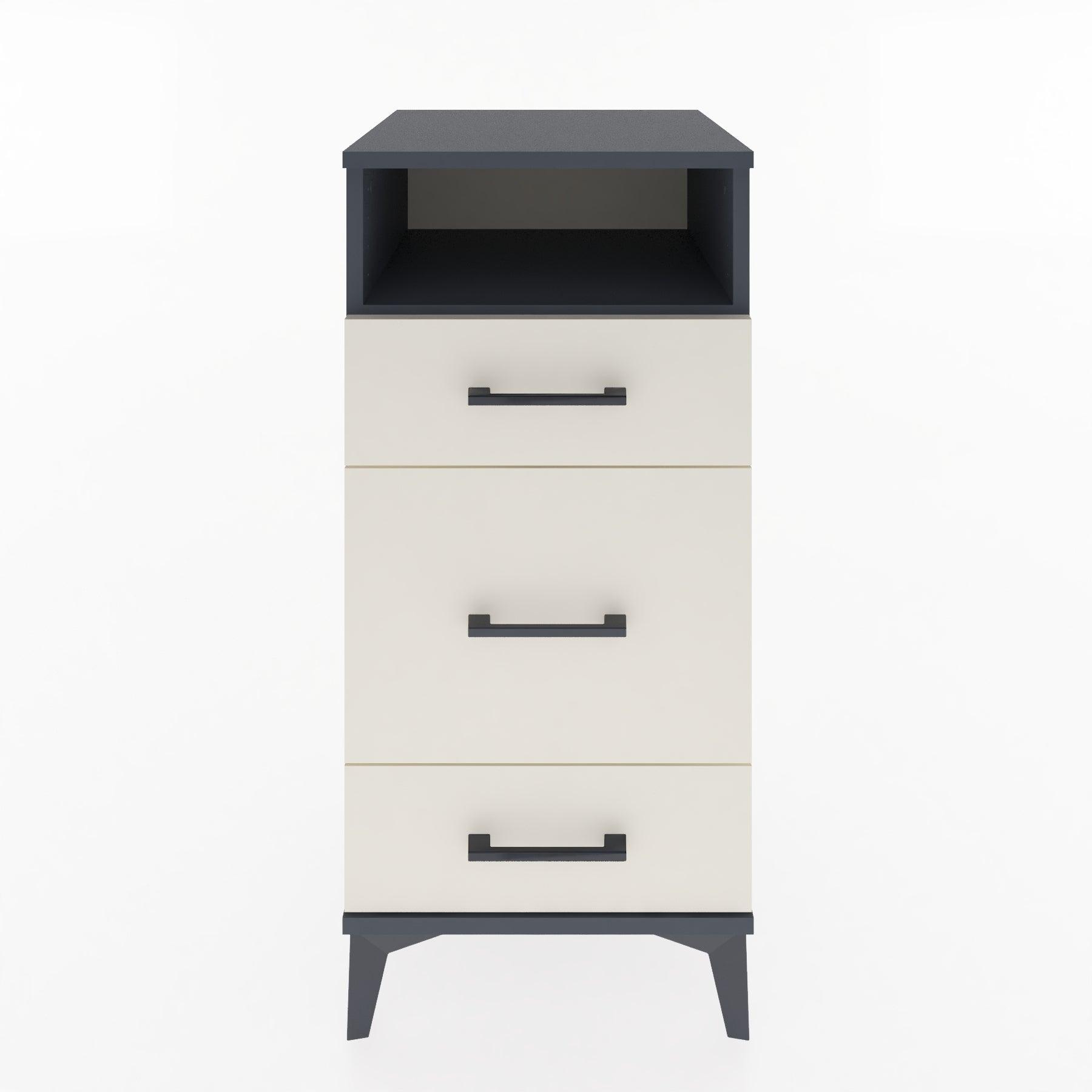 Woodntry Modular Nightstand Anthracite 44x44x84 cm with Drawers and Shelves CR11-2