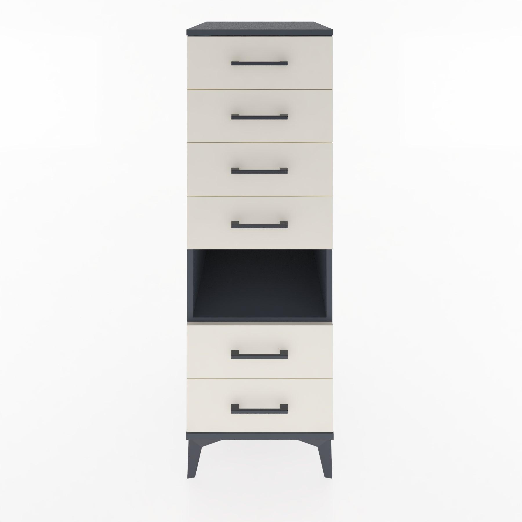 Woodntry Modular Cabinet Anthracite 44x30x122 cm with Drawers and Shelves CR61-2
