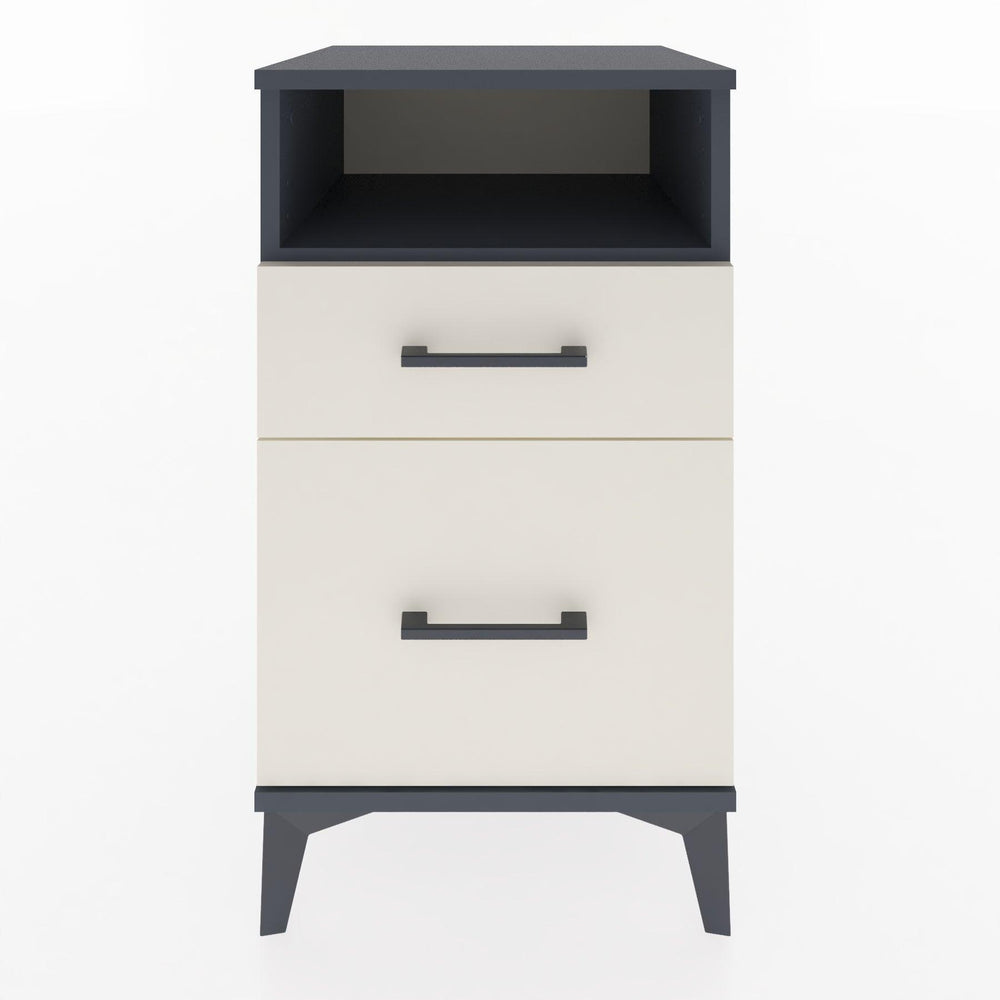 Woodntry Modular Nightstand Anthracite 44x44x68 cm with Drawers and Shelves CR11-2