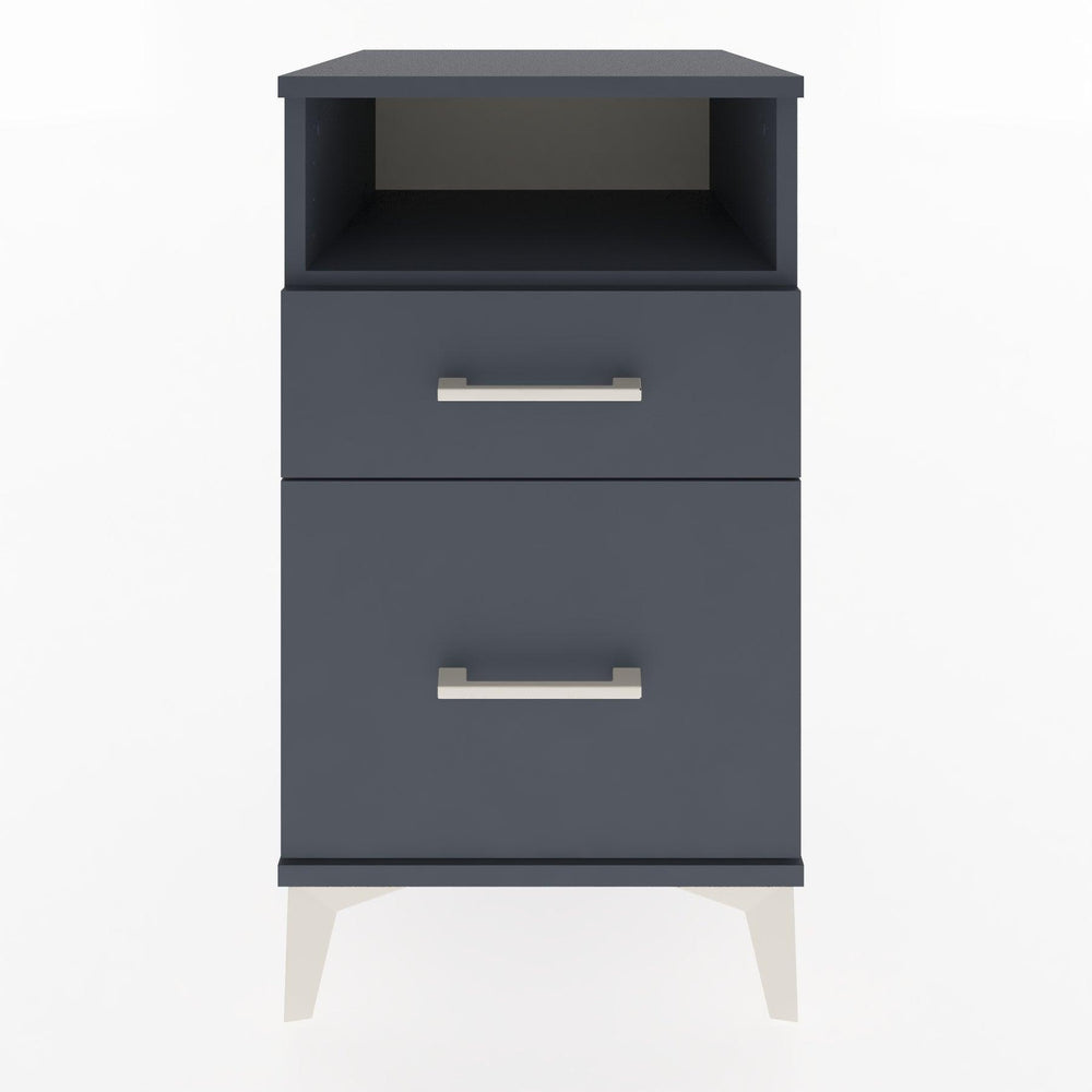 Woodntry Modular Nightstand Anthracite 44x44x68 cm with Drawers and Shelves CR11-2