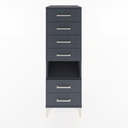 Woodntry Modüler Dolap Antrasit 44x59x122 cm Çekmeceli ve Raflı CR61-2