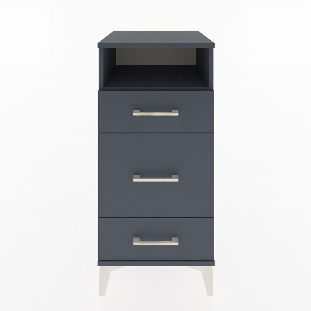 Woodntry Modüler Komodin Antrasit 44x44x84 cm Çekmeceli ve Raflı CR11-2