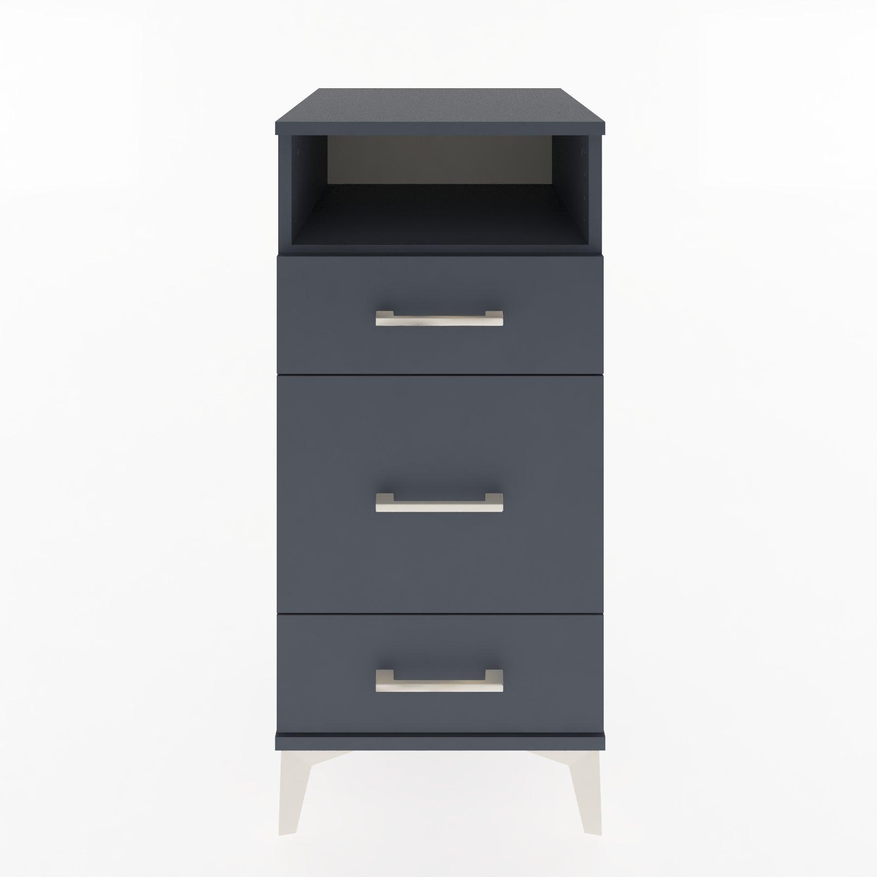 Woodntry Modular Nightstand Anthracite 44x44x84 cm with Drawers and Shelves CR11-2