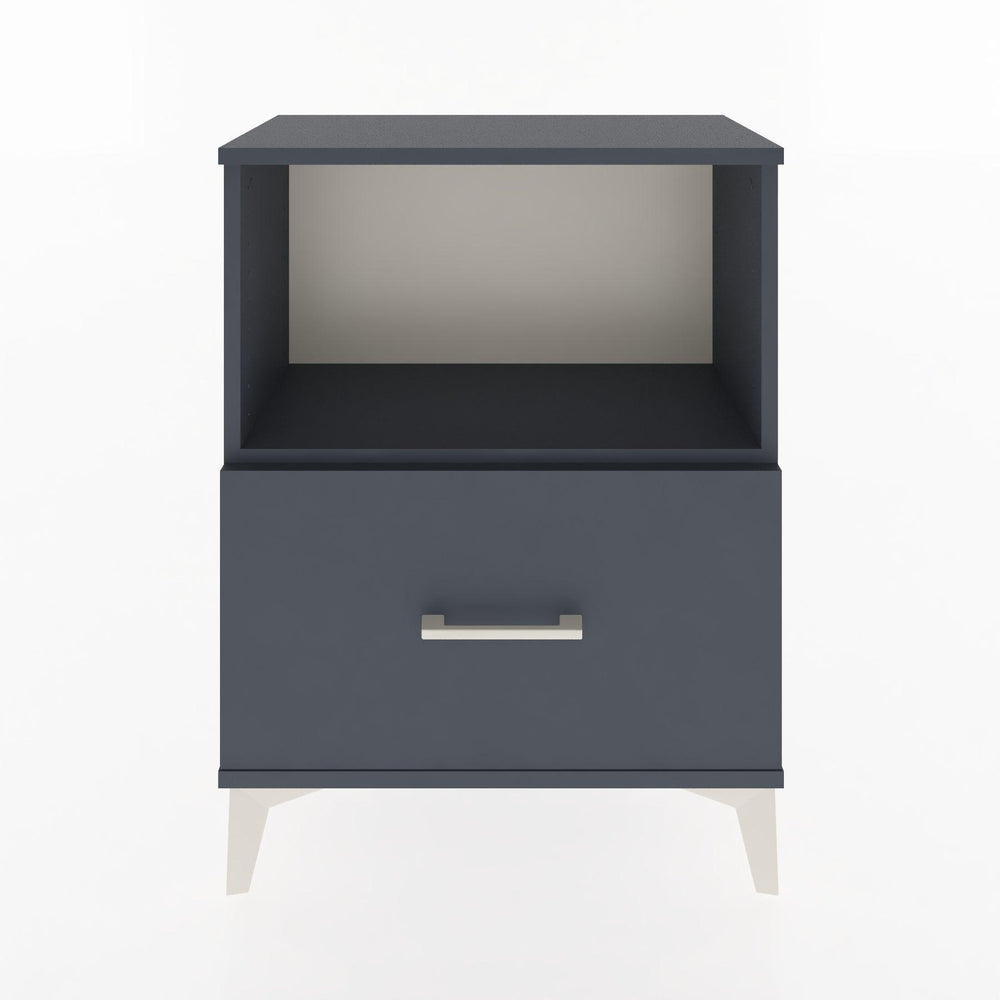 Woodntry Modüler Komodin Antrasit 60x30x68 cm Çekmeceli ve Raflı CR11-2