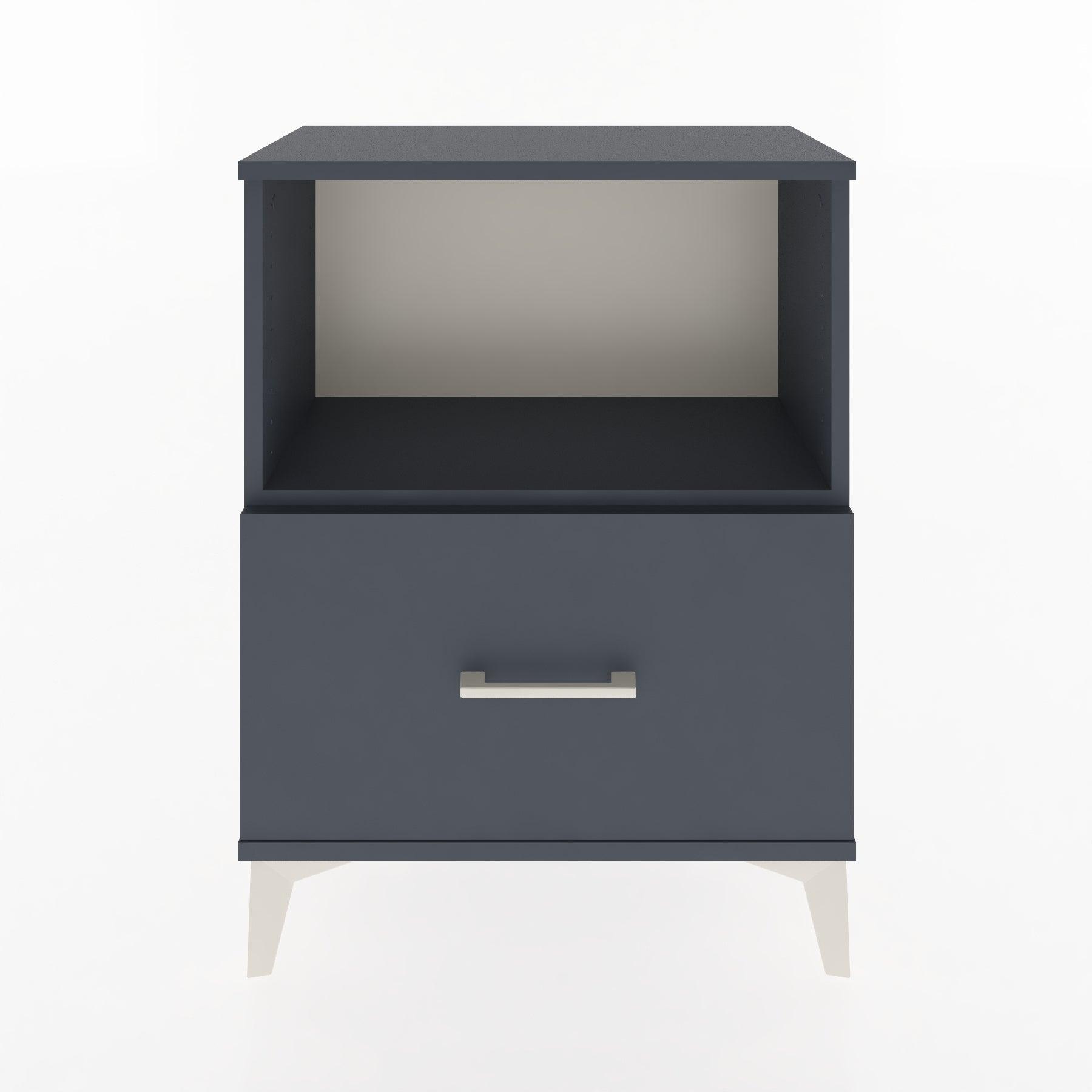 Woodntry Modular Nightstand Anthracite 60x30x68 cm with Drawer and Shelf CR11-2