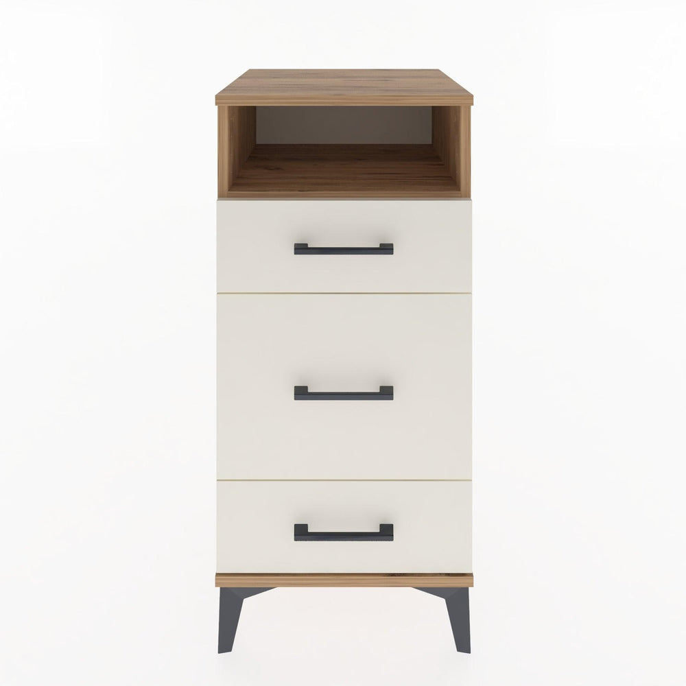 Woodntry Modüler Komodin Çam 44x44x84 cm Çekmeceli ve Raflı CR11-3