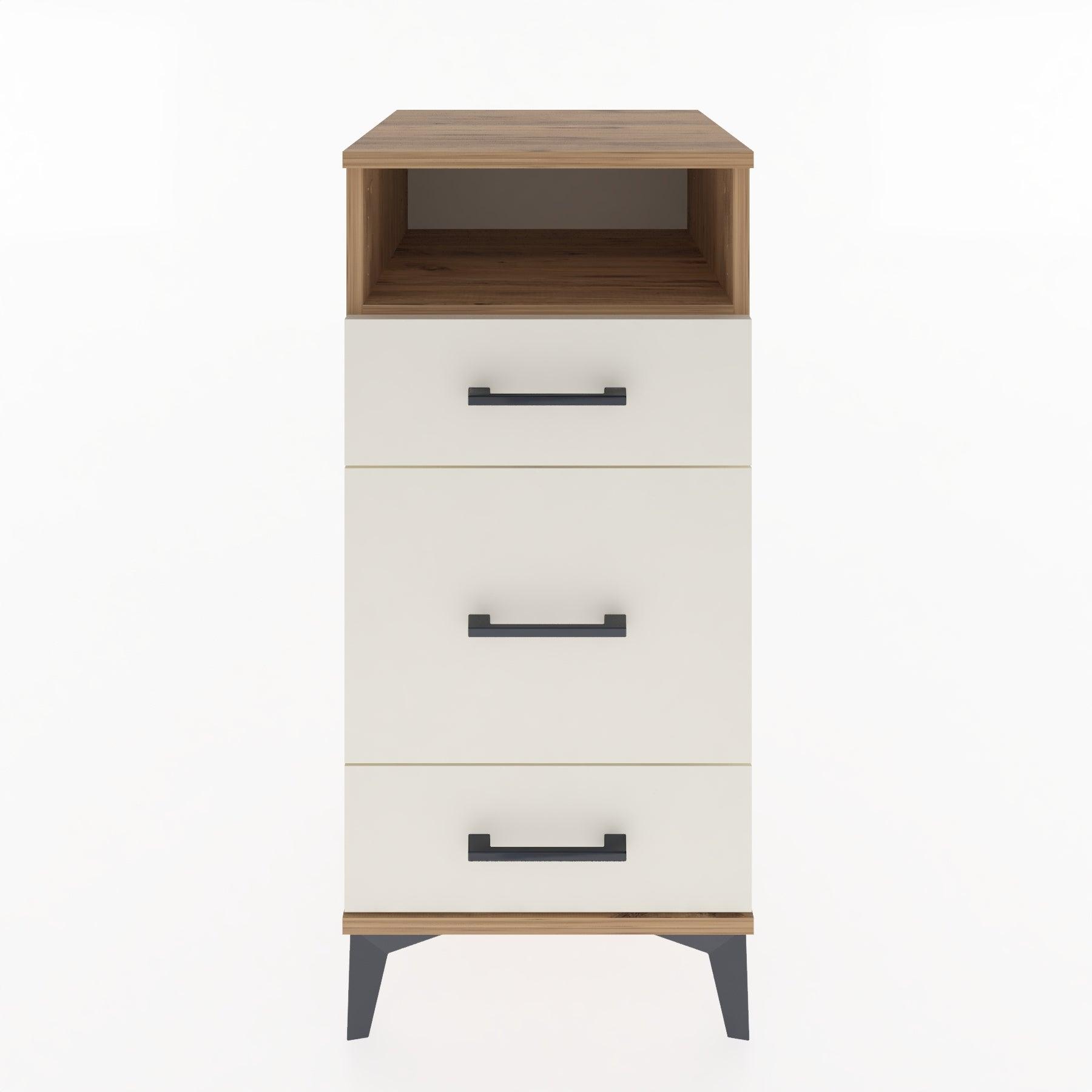 Woodntry Modular Nightstand Pine 44x44x84 cm with Drawers and Shelves CR11-3