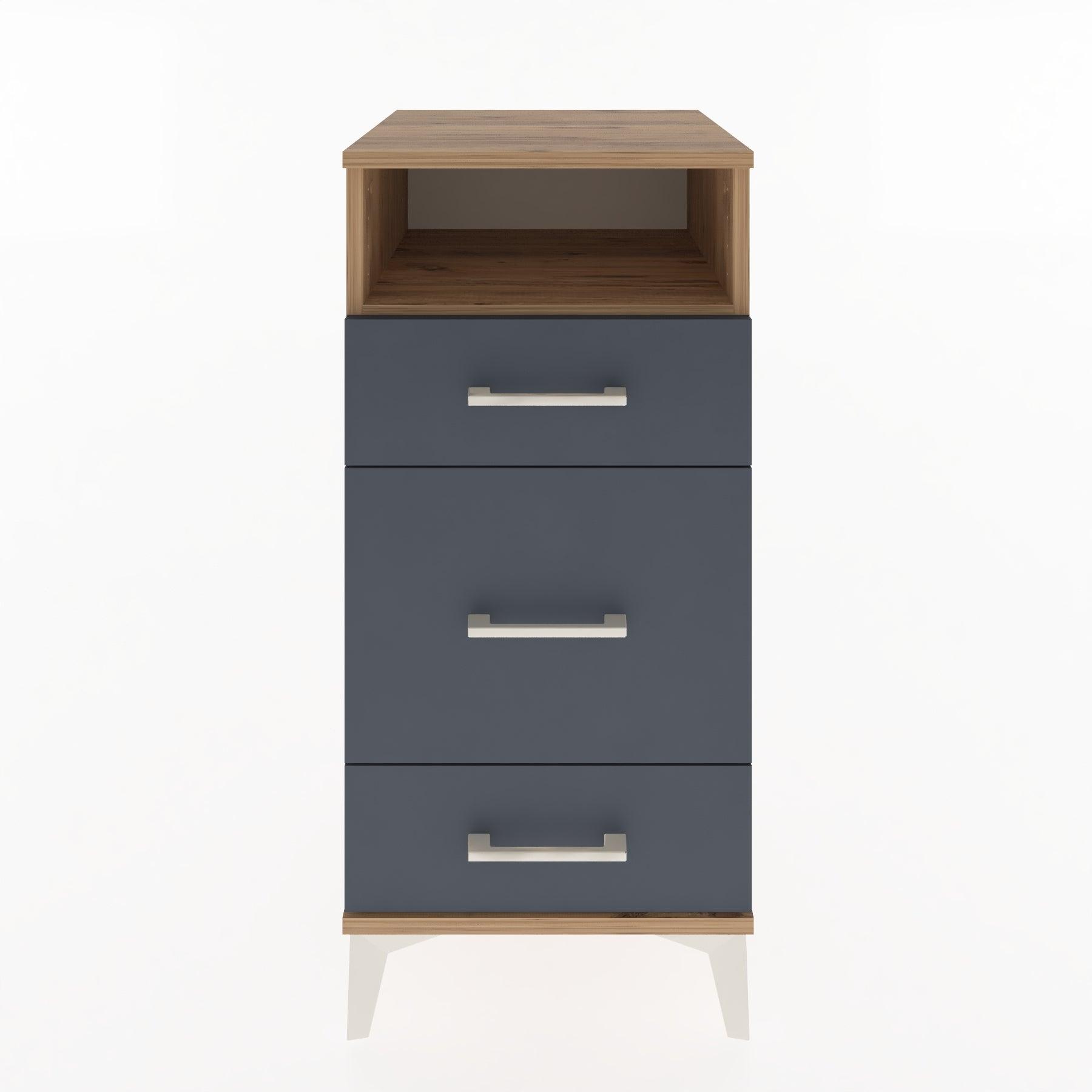 Woodntry Modular Nightstand Pine 44x44x84 cm with Drawers and Shelves CR11-3