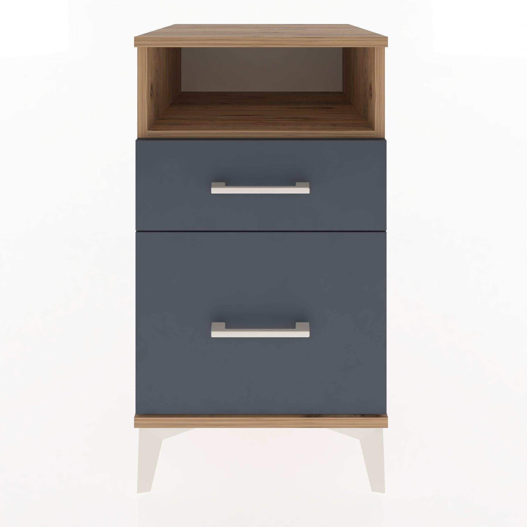 Woodntry Modular Nightstand Pine 44x44x68 cm with Drawers and Shelves CR11-3