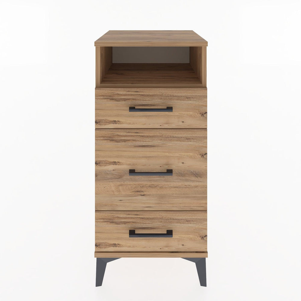 Woodntry Modüler Komodin Çam 44x44x84 cm Çekmeceli ve Raflı CR11-3