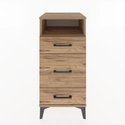 Woodntry Modular Nightstand Pine 44x44x84 cm with Drawers and Shelves CR11-3