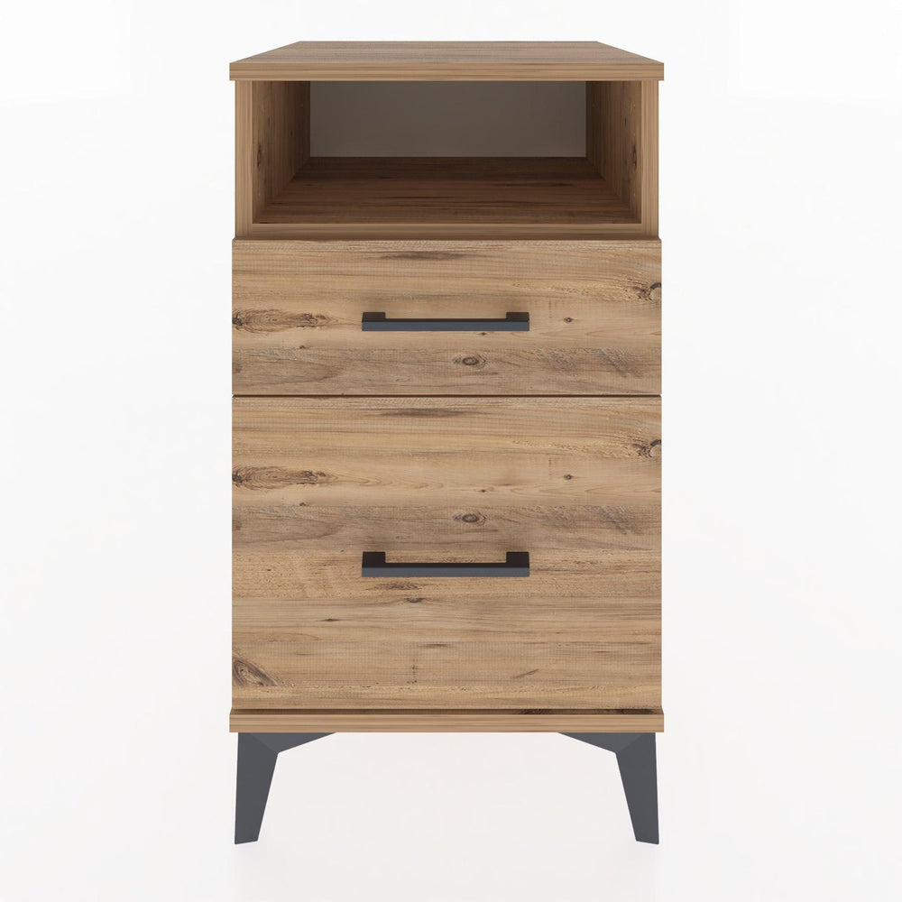 Woodntry Modular Nightstand Pine 44x44x68 cm with Drawers and Shelves CR11-3