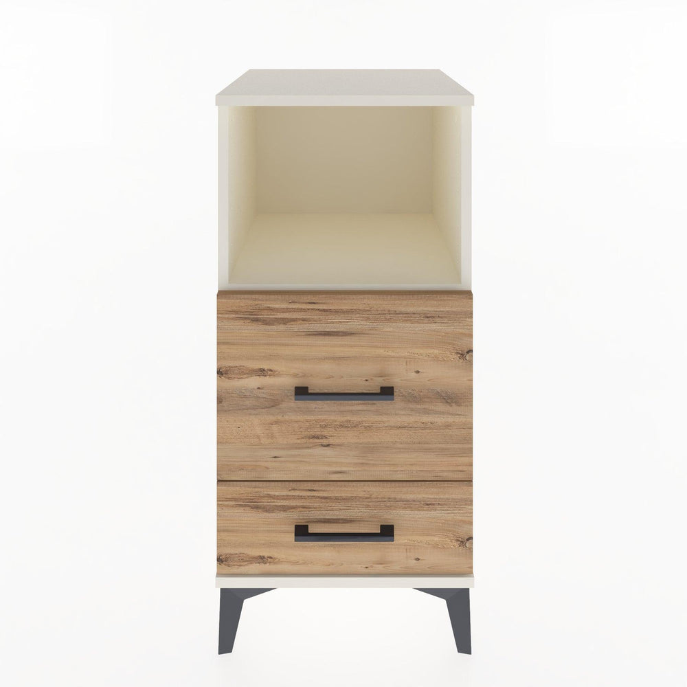 Woodntry Modular Nightstand Moonstone 44x44x84 cm with Drawer and Shelf CR12-1