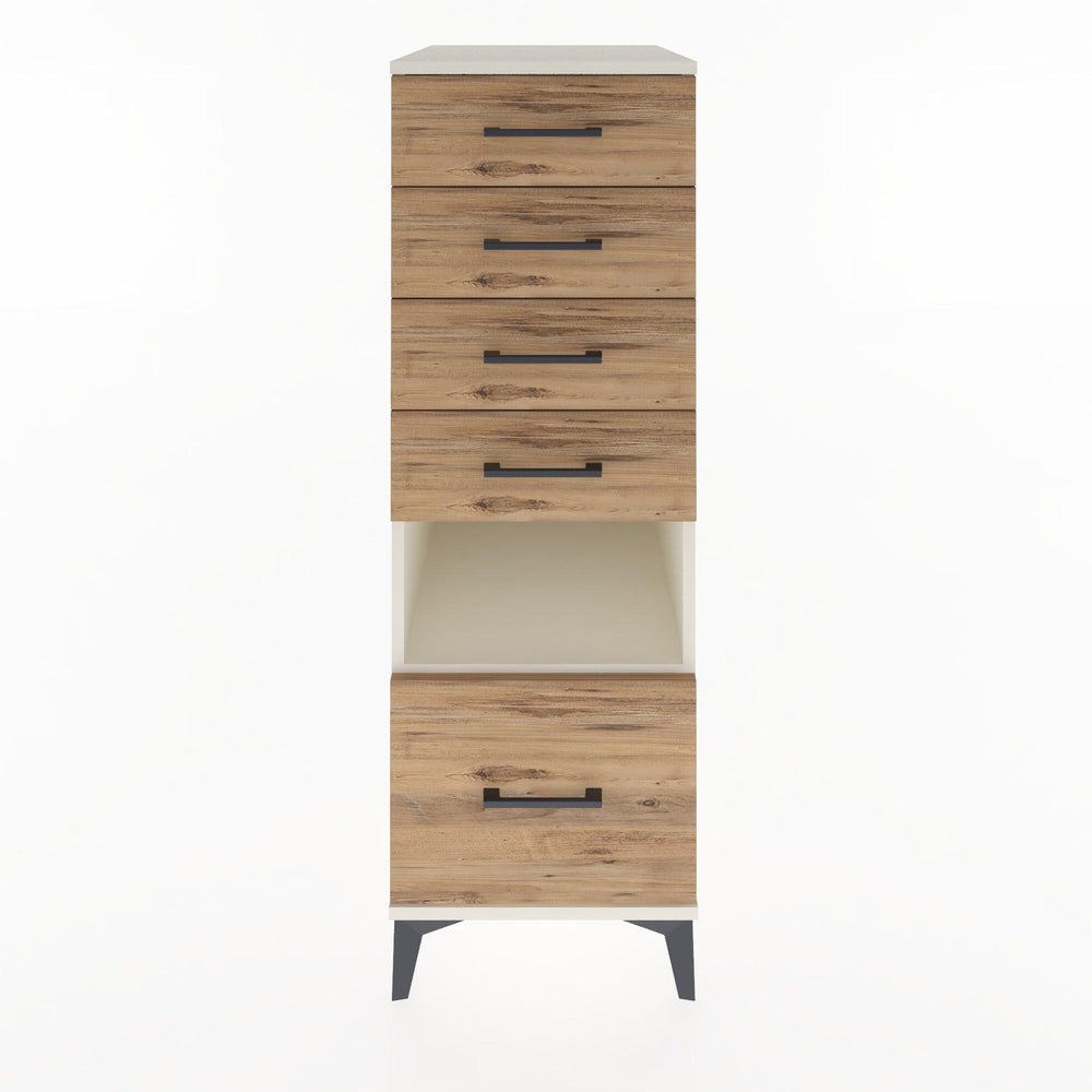 Woodntry Modüler Dolap Aytaşı 44x30x122 cm Çekmeceli ve Raflı CR12-1
