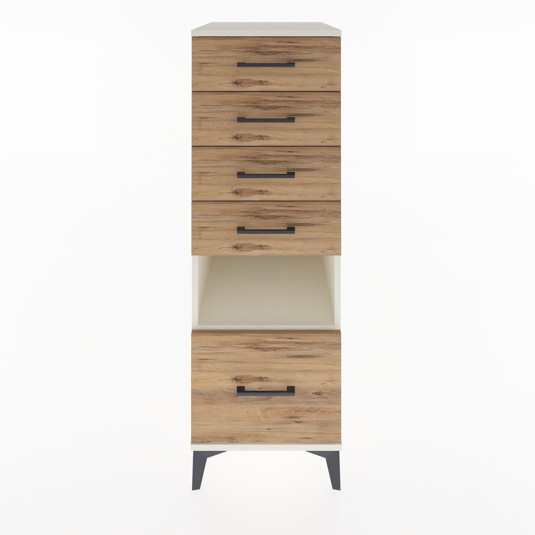 Woodntry Modular Cabinet Moonstone 44x30x122 cm with Drawers and Shelves CR12-1