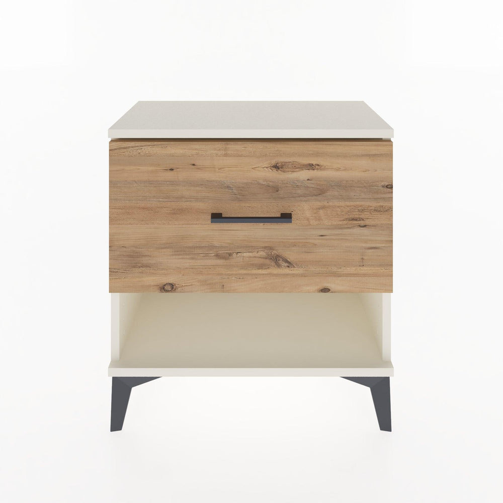 Woodntry Modular Nightstand Moonstone 60x30x52 cm with Drawer and Shelf CR12-1